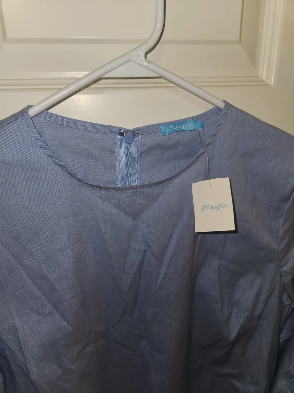 J. McLaughlin Light Blue Bell Sleeve Blouse - Picture 4 of 6